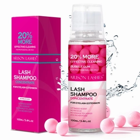 ARISON LASHES Lash Shampoo Concentrate for Lash Extensions 100ML Eyelash Cleanser Concentrate Oil-Free Eyelash Extension Shampoo with Salon Home Care(Bubble gum)
