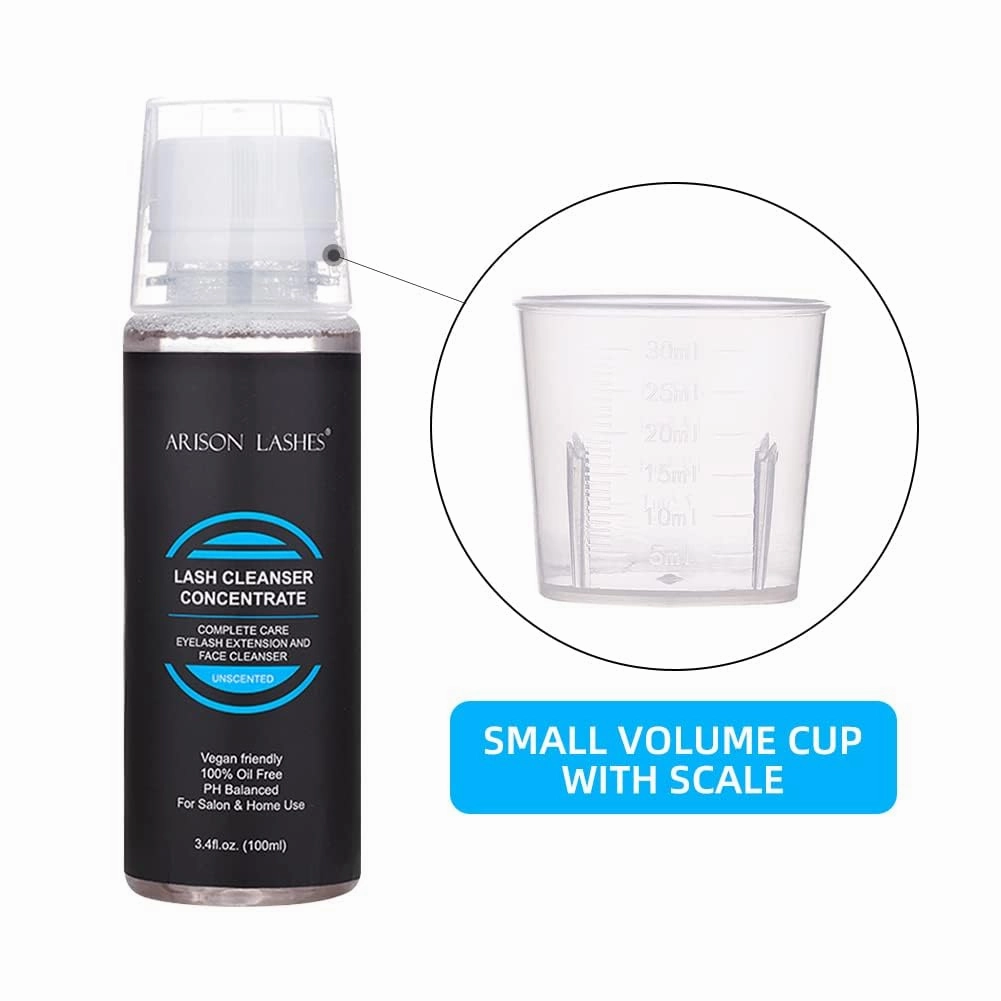 ARISON LASHES Lash Shampoo Concentrate for Lash Extensions Eyelash Cleanser Concentrate Oil-Free Eyelash Extension Shampoo with Salon Home Care(100ML Unscented)