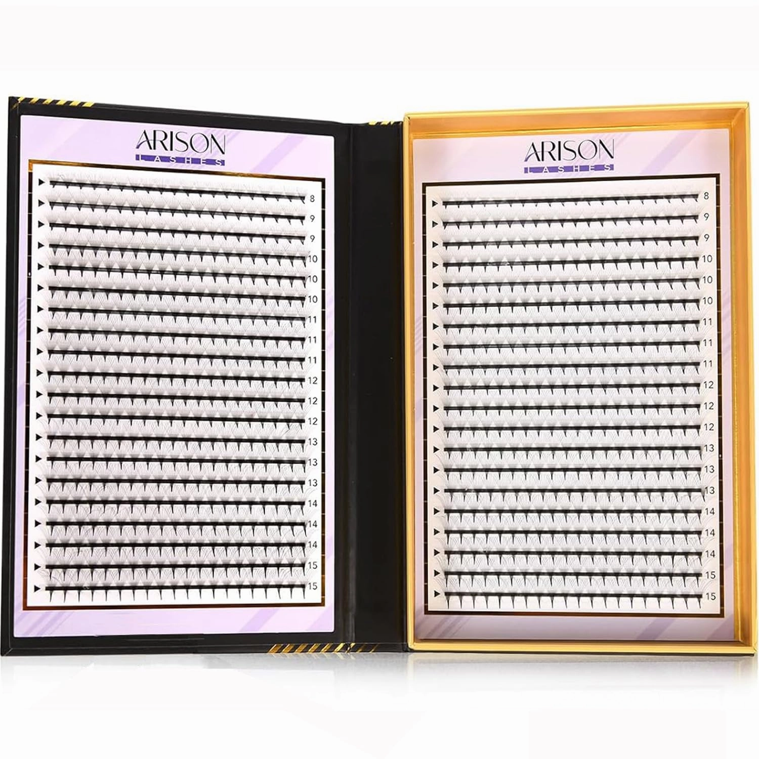 Arison Lashes Premade Lashes Fans False Eyelash Russian Extension Volume Fluff Natural Cat Eye Lash Tray(800PCS-10D-D-8-15mix)