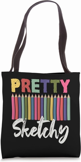 Art Teacher Pretty Sketchy Color Pencil Tote Bag