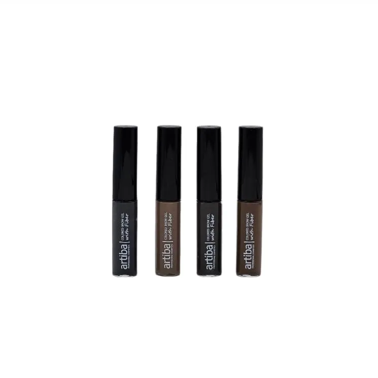 Artiba® Colored Eyebrow Gel with Fiber MADE IN USA - Fuller Brow instantly, Fills in sparse brows, Covers gray hairs and Long-lasting, Waterproof, Smudge proof, Cruelty Free (Medium Brown)