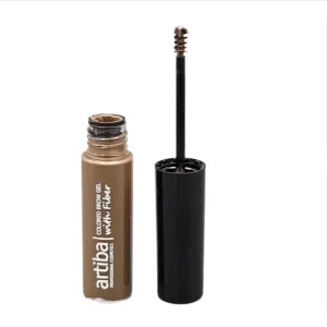 Artiba® Colored Eyebrow Gel with Fiber MADE IN USA - Fuller Brow instantly, Fills in sparse brows, Covers gray hairs and Long-lasting, Waterproof, Smudge proof, Cruelty Free (Medium Brown)