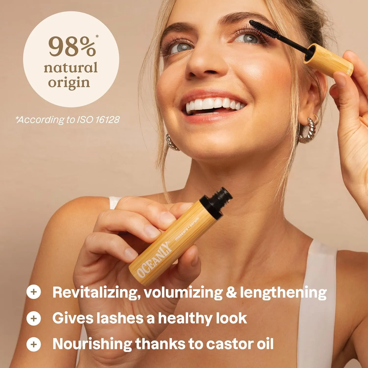 ATTITUDE Oceanly Serum Infused Mascara, EWG Verified, Eye Lash Serum, Length   Volume, Vegan Beauty and Makeup, Black, 0.24 Oz