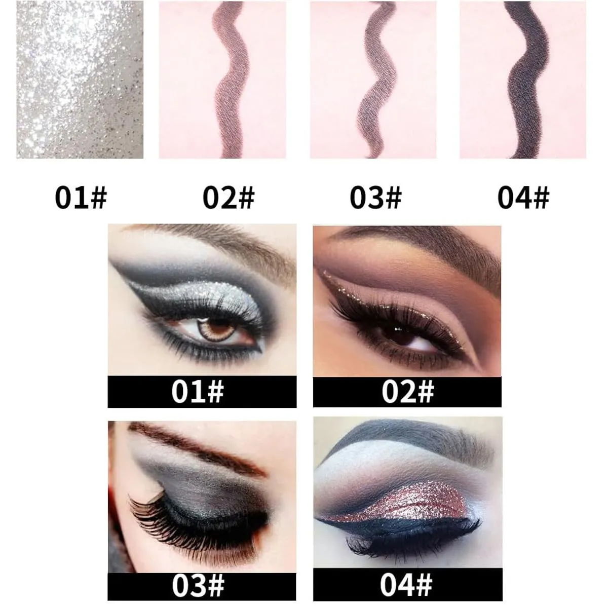 Ayky Long Wear Gel Eyeliner, Natural Black Eyeliner Cream Waterproof, Rationalu Gel Eyeliner, Smokey Eyeshadow Palette Stick Smudge Proof, Quick-Drying Matte, Create Statement Eye Look (4PCS)