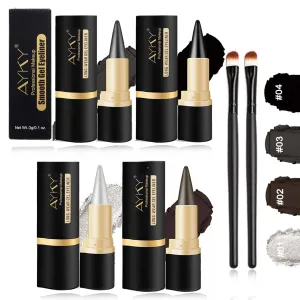 Ayky Long Wear Gel Eyeliner, Natural Black Eyeliner Cream Waterproof, Rationalu Gel Eyeliner, Smokey Eyeshadow Palette Stick Smudge Proof, Quick-Drying Matte, Create Statement Eye Look (4PCS)