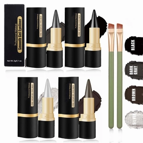 Ayky Long Wear Gel Eyeliner, Ayky Eyeliner, Natural Black Eyeliner Cream, Smokey Eyeshadow Palette Stick Smudge Proof, Quick-Drying Matte, Create Statement Eye Look (4PCS)