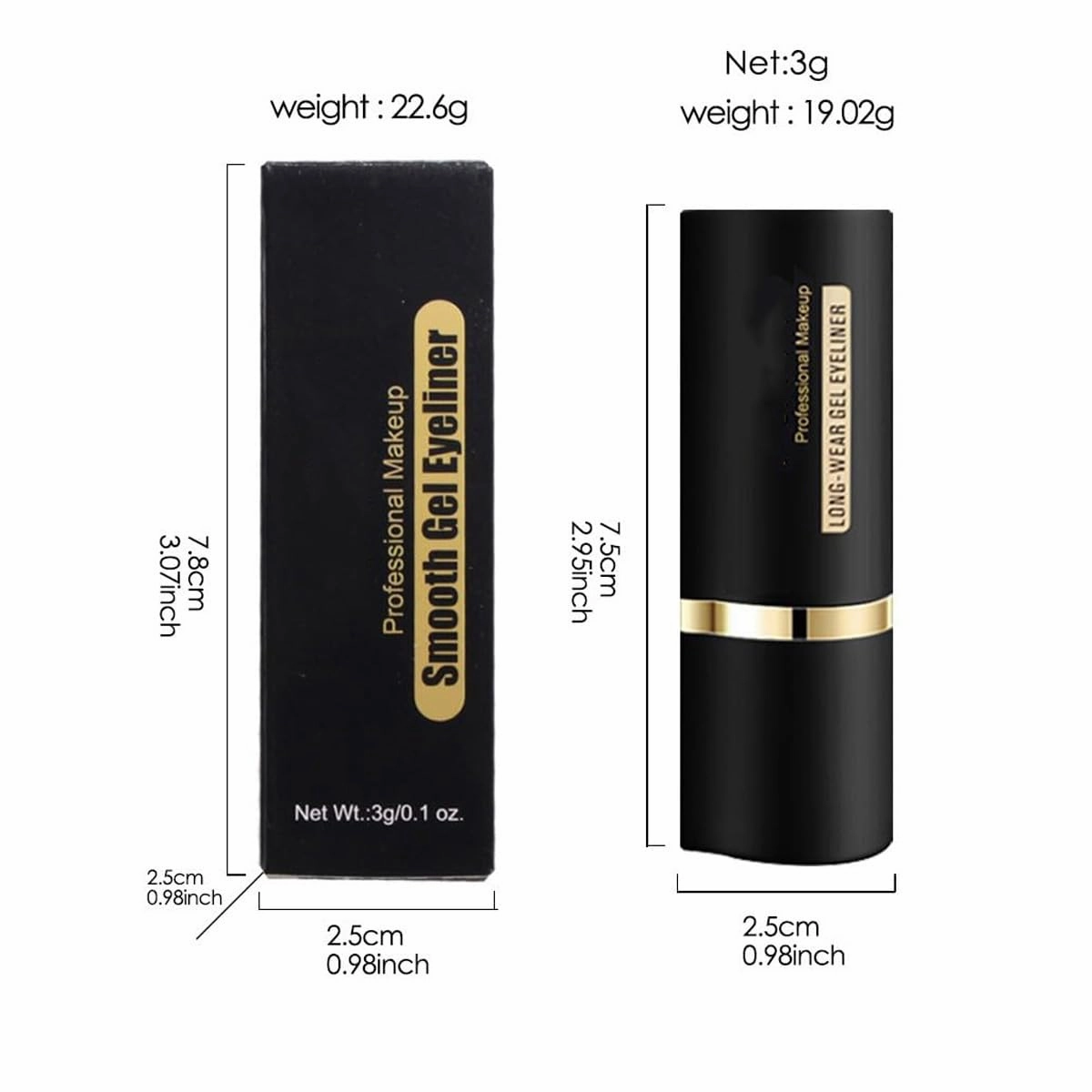 Ayky Long Wear Gel Eyeliner, Ayky Eyeliner, Natural Black Eyeliner Cream, Smokey Eyeshadow Palette Stick Smudge Proof, Quick-Drying Matte, Create Statement Eye Look (4PCS)