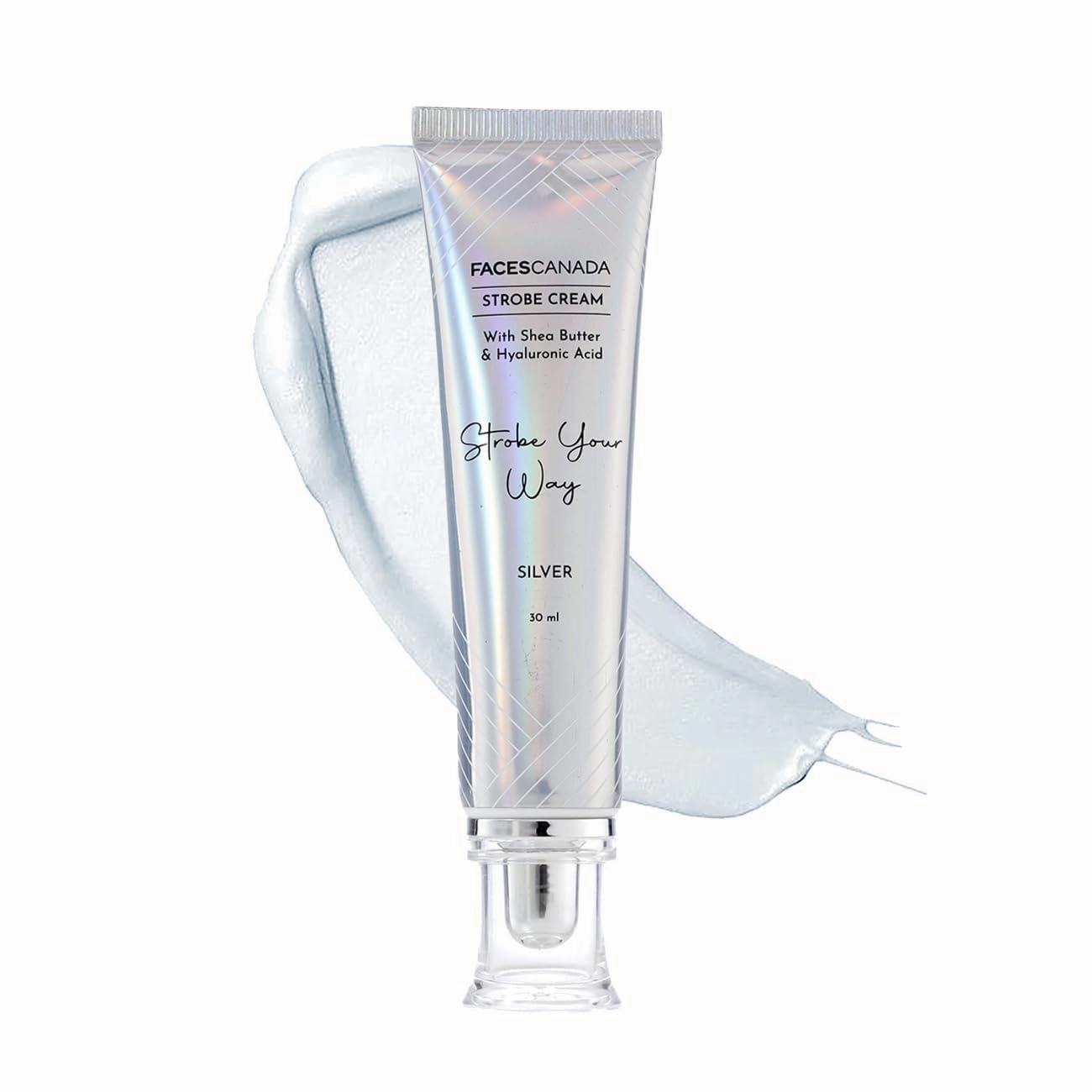 AYU FACECANADA Strobe Cream - Silver, 1.01FlOz, Primer Highlighter Moisturizer, She Butter&Hyaluronic Acid, Intense Hydration, Flawless Radiant Dewy Skin, Illuminating & Glowing Makeup