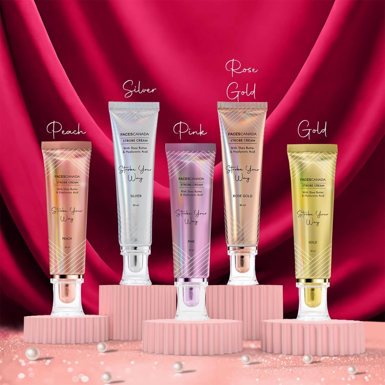 AYU FACECANADA Strobe Cream - Silver, 1.01FlOz, Primer Highlighter Moisturizer, She Butter&Hyaluronic Acid, Intense Hydration, Flawless Radiant Dewy Skin, Illuminating & Glowing Makeup