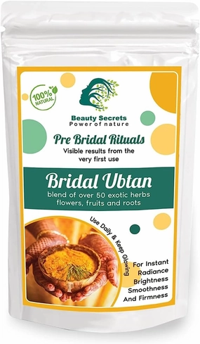Ayurvedic Bridal Ubtan Powder for Skin Radiance and Tan Removal Enriched with Hibiscus,Sandalwood,Vetiver & Kasturi Manjal - Natural Body Wash for Women and Men Suitable for All Skin Types_100gm
