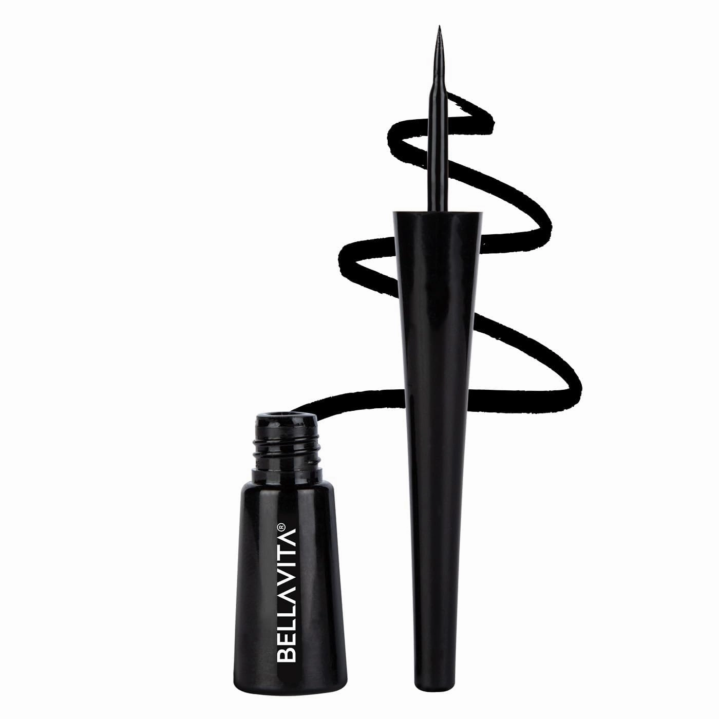 B.ELLAVI.TA Waterproof Smudge Proof Eyeliner 3.5ml, Black, Matte Finish, Fast-Drying, Felt Tip Applicator, Enriched with Biotin