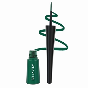 B.ELLAVIT.A Waterproof Eyeliner, Green, Matte Finish, Smudge-Proof, Fast-Drying, Felt Tip Applicator, Enriched with Biotin, 3.5 ml
