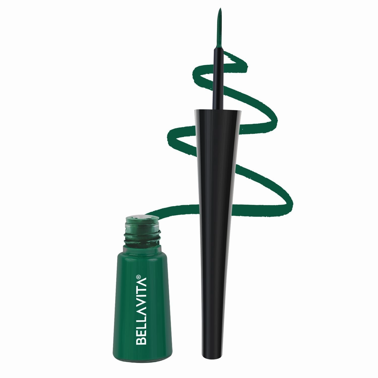 B.ELLAVIT.A Waterproof Eyeliner, Green, Matte Finish, Smudge-Proof, Fast-Drying, Felt Tip Applicator, Enriched with Biotin, 3.5 ml
