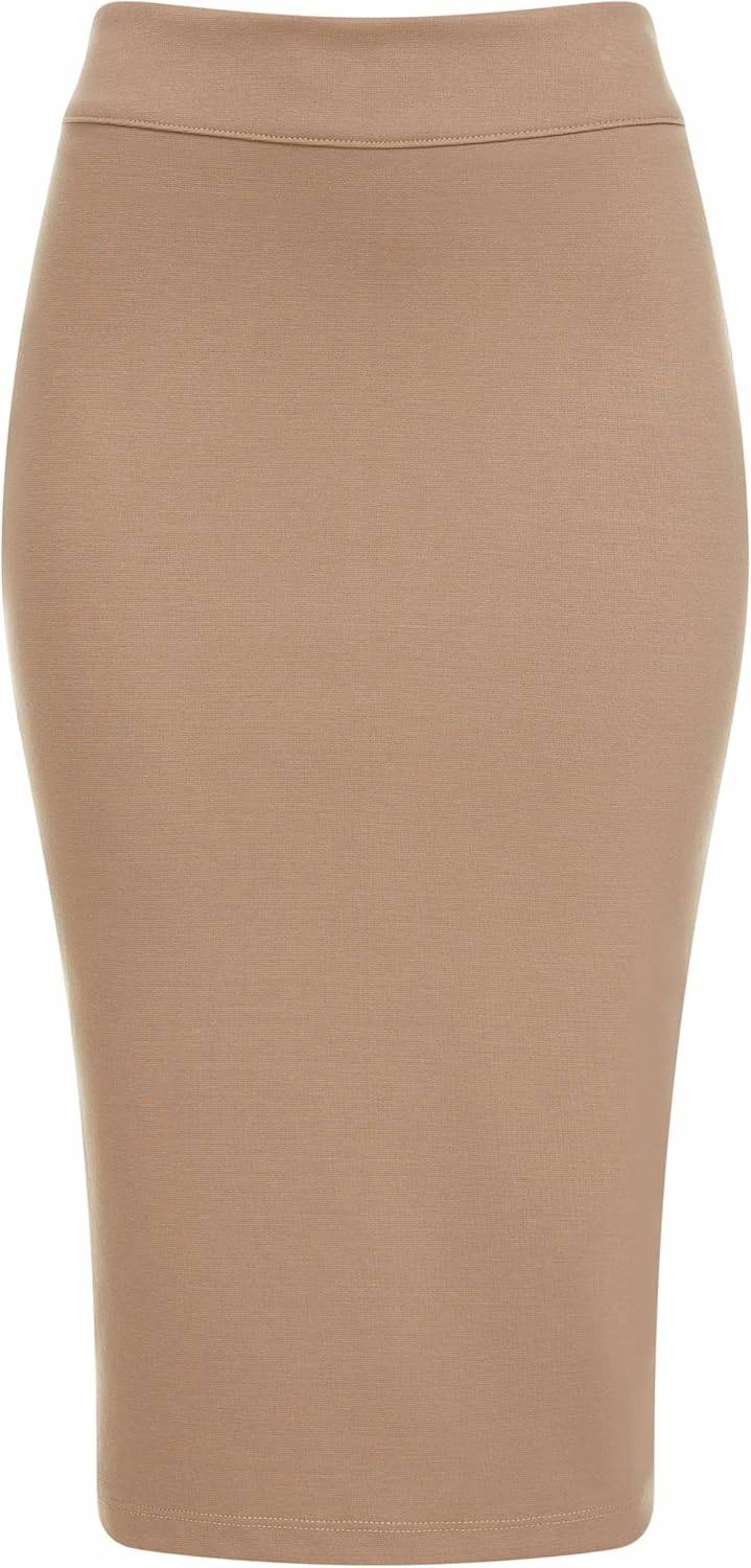 Baby'O Made in The USA Women's Pencil Skirt | Knee Length Pencil Skirt | Tailored Fit Bodycon Stretch Modest Pencil Skirts