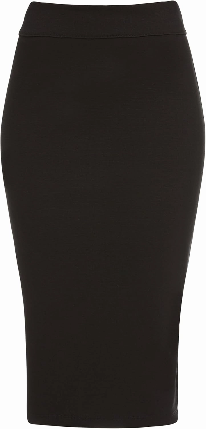 Baby'O Made in The USA Women's Pencil Skirt | Knee Length Pencil Skirt | Tailored Fit Bodycon Stretch Modest Pencil Skirts