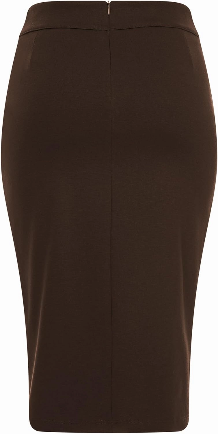 Baby'O Made in The USA Women's Pencil Skirt | Knee Length Pencil Skirt | Tailored Fit Bodycon Stretch Modest Pencil Skirts