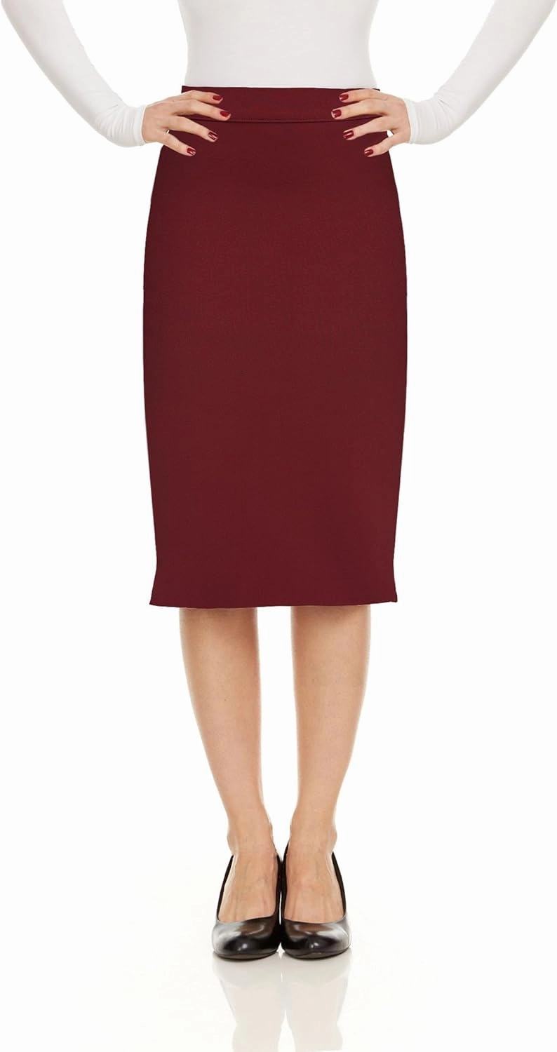 Baby'O Made in The USA Women's Pencil Skirt | Knee Length Pencil Skirt | Tailored Fit Bodycon Stretch Modest Pencil Skirts