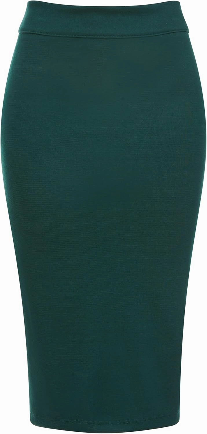 Baby'O Made in The USA Women's Pencil Skirt | Knee Length Pencil Skirt | Tailored Fit Bodycon Stretch Modest Pencil Skirts