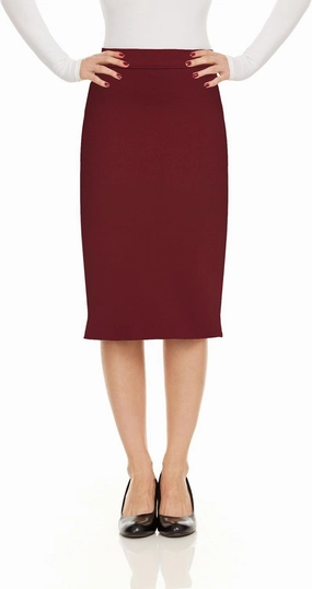Baby'O Made in The USA Women's Pencil Skirt | Knee Length Pencil Skirt | Tailored Fit Bodycon Stretch Modest Pencil Skirts