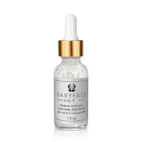 Babyface Massive Hydration Hyaluronic Acid Serum – Vitamin C, Matrixyl 3000 & Aloe for Intense Hydration, Fine Lines & Plump Skin (1.2 oz)