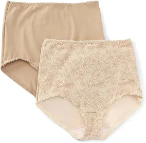 Bali Women's Shapewear Brief, Light Control Smoothing Shapewear Underwear, Tummy Control 2-Pack (Colors May Vary)