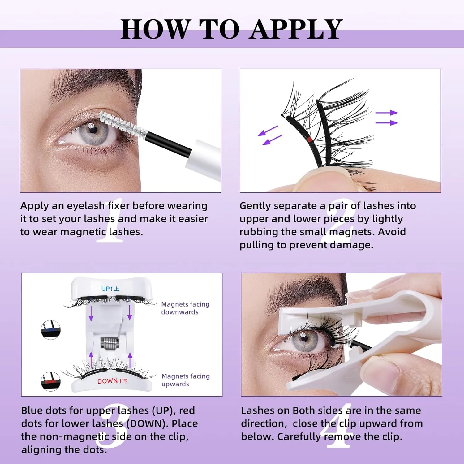 B&Qaugen Magnetic Eyelashes with Applicator M02 Soft Magnetic Eyelashes Natural Look Eyelashes Magnetics Lashes No Glue Needed Waterproof for All-Day Comfort(M02)