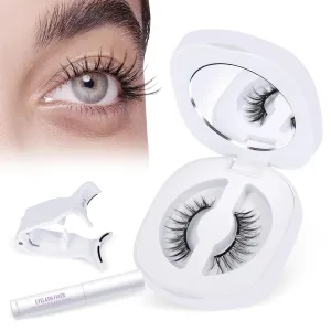 B&Qaugen Magnetic Eyelashes with Applicator M02 Soft Magnetic Eyelashes Natural Look Eyelashes Magnetics Lashes No Glue Needed Waterproof for All-Day Comfort(M02)