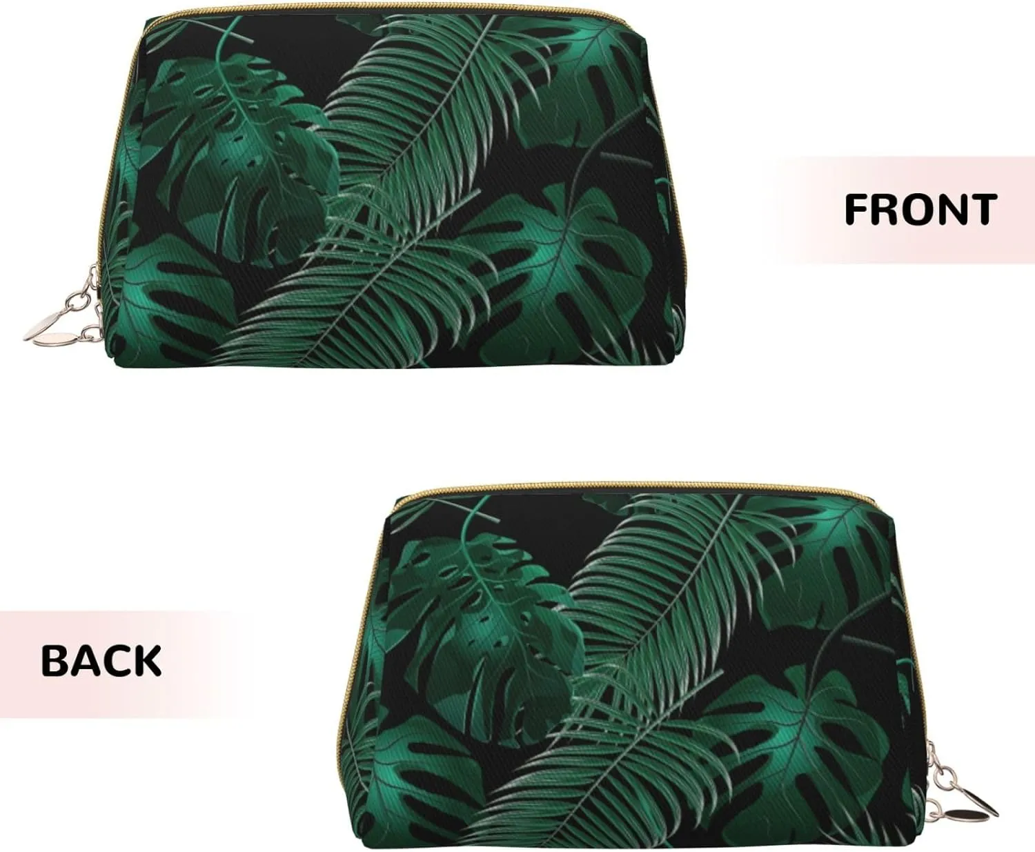 Banana Leaf Green Toiletry Pouch, Travel-Friendly Makeup Organizer For Makeup Brushes, Lipsticks