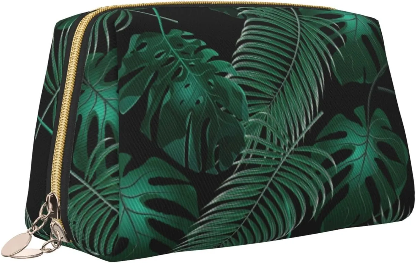 Banana Leaf Green Toiletry Pouch, Travel-Friendly Makeup Organizer For Makeup Brushes, Lipsticks