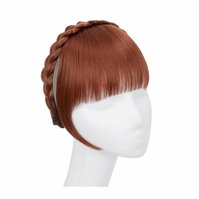 Bangs Hair Clip Synthetic Headband Bangs Extension Fake Hair Blunt Fringe with Long Sides for Women Natural False Black Brown Blonde Bang Clip in Bangs(Color:130)