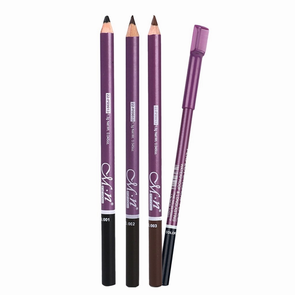 barenx 12 Pieces Beauty Eyebrow Pencil with Brow Brush, Waterproof Eye Brow Tattoo Makeup Cosmetic Tool - Dark Brown