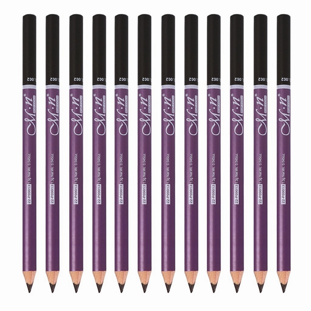 barenx 12 Pieces Beauty Eyebrow Pencil with Brow Brush, Waterproof Eye Brow Tattoo Makeup Cosmetic Tool - Dark Brown