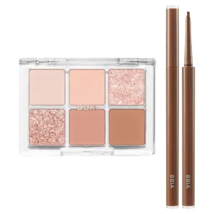 BBIA Ready To Wear Eye Palette (01 NUDE BLUSH)   Last Auto Gel Eyeliner SLIM (S5 SOUL BROWN) Bundle Set