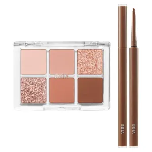 BBIA Ready To Wear Eye Palette (03 DRY FLOWER)   Last Auto Gel Eyeliner SLIM (S5 SOUL BROWN) Bundle Set