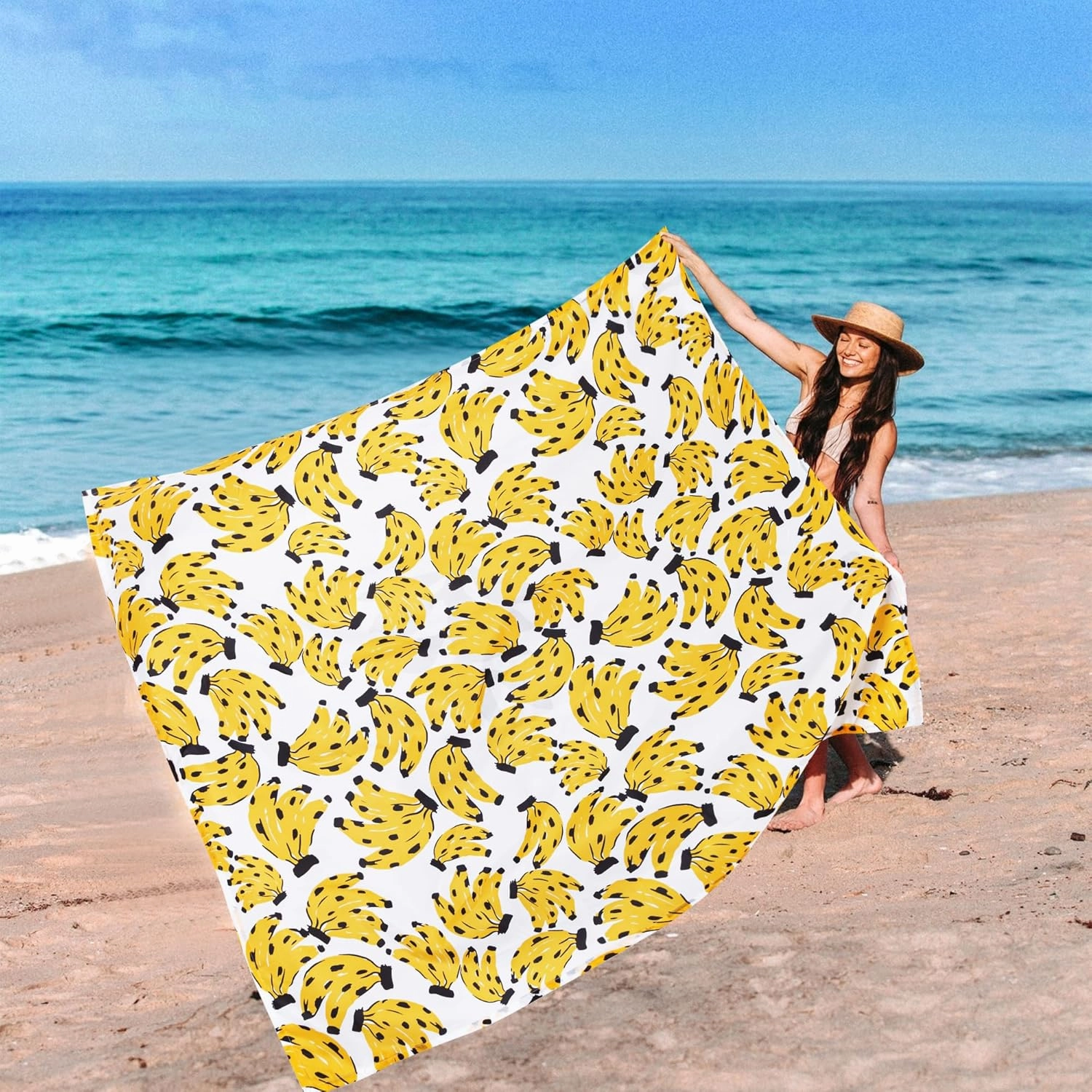 Beach Blanket Waterproof Sandproof, 9 Ft X 10 Ft Extra Large Sand Free Beach Mat, Big Compact Lightweight Quick Drying Picnic Blanket with 4 Stakes & Pockets for Camping, Travel, Hiking