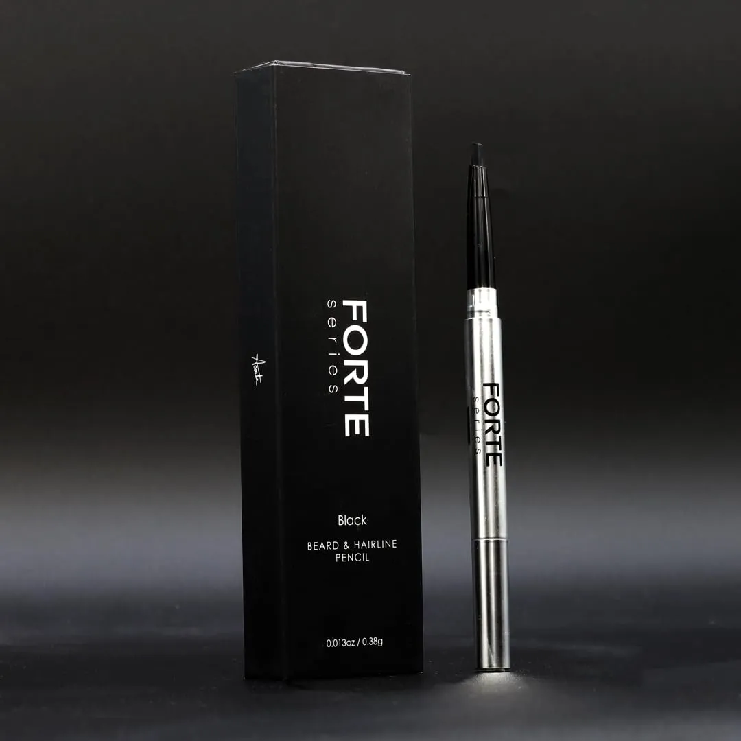 Beard and Hairline Shaper by Forte Series, Smudge-Resistant Wax, Precision Brush, Sleek Travel Packaging (Black)