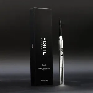 Beard and Hairline Shaper by Forte Series, Smudge-Resistant Wax, Precision Brush, Sleek Travel Packaging (Black)