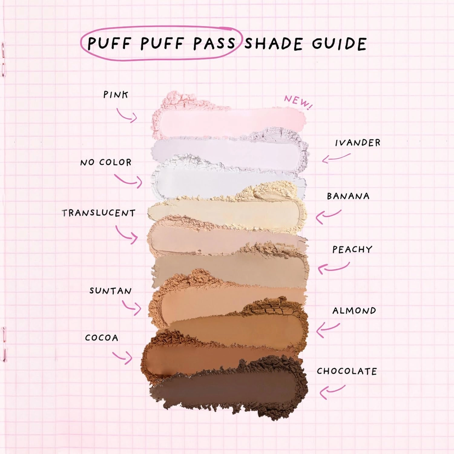 Beauty Puff Puff Pass Set and Bake Powder, Loose Face Powder with Extra Fluffy Setting Powder Puff, Soft Natural Face Makeup for Uneven Skin Tone, 03 Translucent