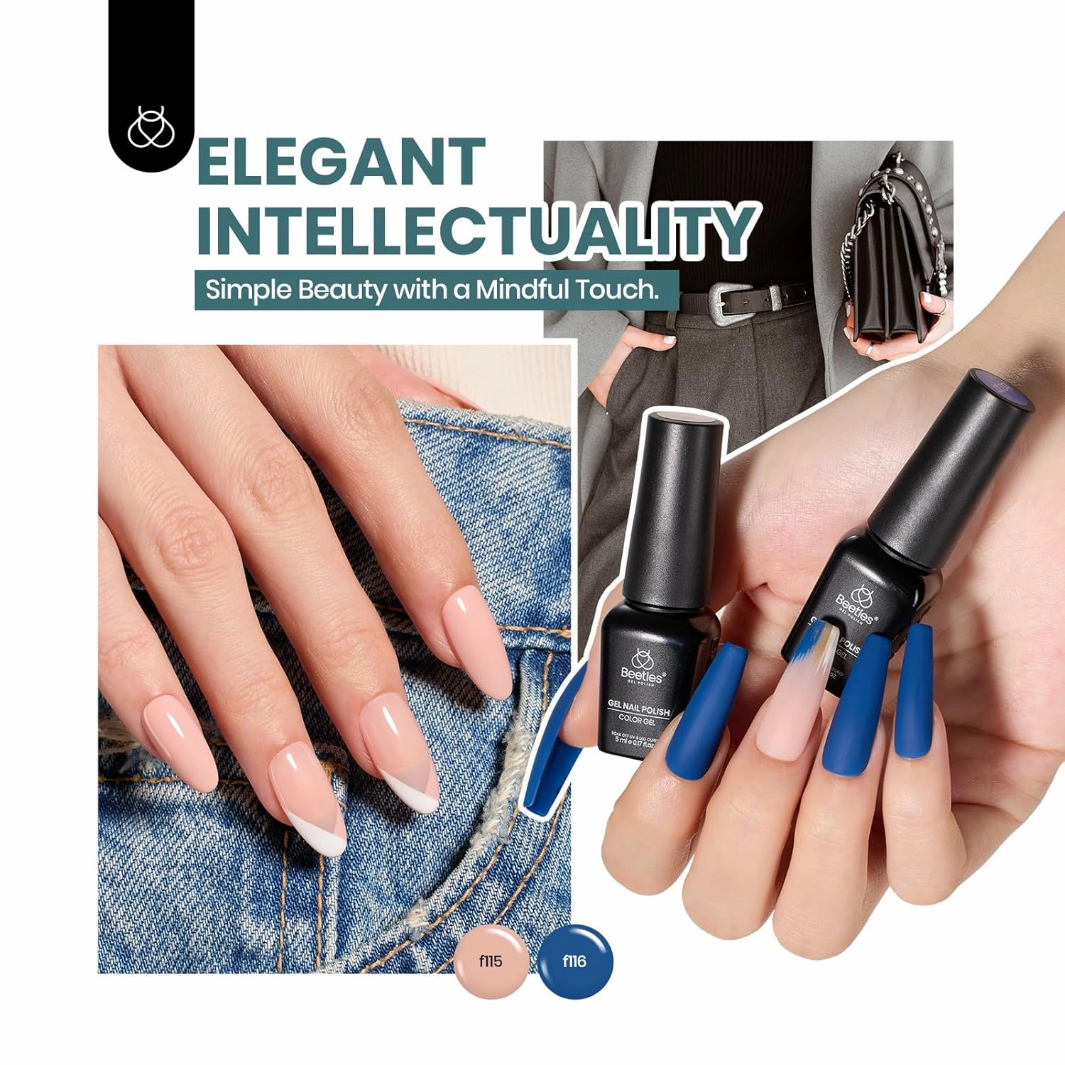 Beetles Gel Nail Polish Set, 60 Colors Neon Gel Polish Kit Jelly Glitter Nude Pink White Red Blue Green Brown Summer Color Nail Polish Base &Glossy Matte Top Coat Gift for Her Women