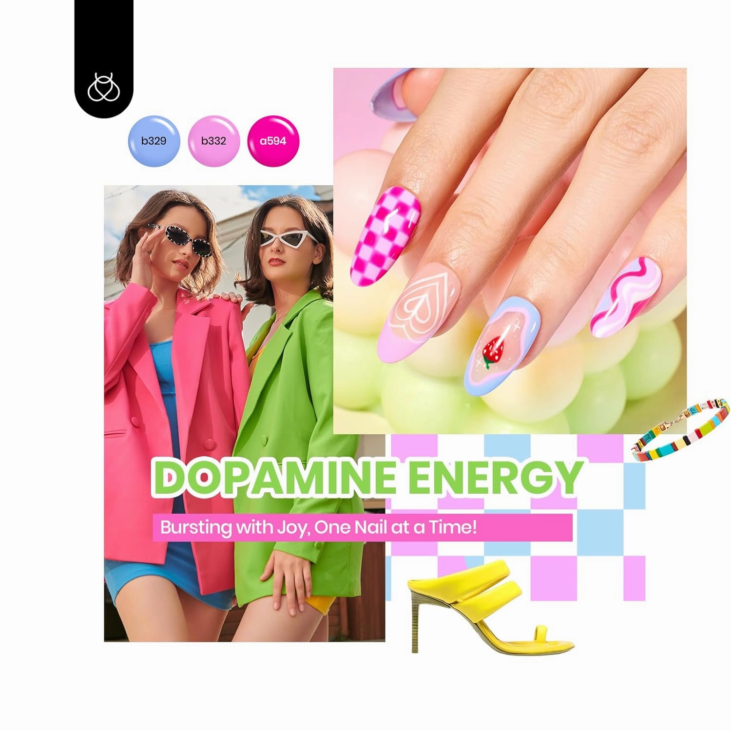 Beetles Gel Nail Polish Set, 60 Colors Neon Gel Polish Kit Jelly Glitter Nude Pink White Red Blue Green Brown Summer Color Nail Polish Base &Glossy Matte Top Coat Gift for Her Women