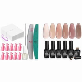 Beetles Gel Polish Remover Kit with 450 Pcs Lint Free Nail Wipes 10 Pcs Gel Polish Remover Clips 5 Colors Pearl Glitter Top Coat Set