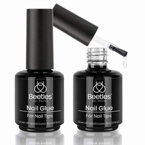 Beetles Nude Gel Nail Polish 15ml Neutral Color Mocha Mouse Cake Translucent Soak Off U V LED with 5 in 1 Nail Glue and Base Gel Kit 2 Pcs 15ml Super Strong Brush in Nail Gel Glue