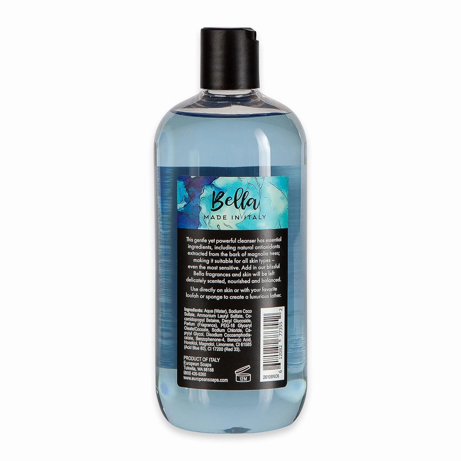 Bella Collection, Hydrates & Invigorates, Shower Gel, 500 ML, No. 6 - Coconut, Goji Berry & Black Currant