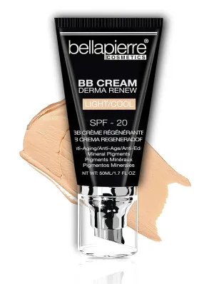 bellapierre BB Cream with SPF 20 - Tinted Sunscreen, Concealer, Matte Foundation, & Moisturizing Face Cream | Lightweight Formula   Pump Top Applicator | Non-Toxic & Paraben Free | 1.7 Oz - Light Cool