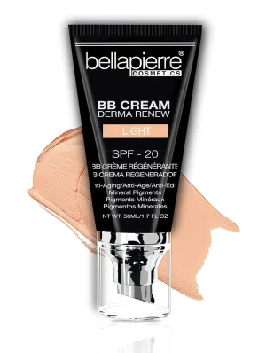bellapierre BB Cream with SPF 20 - Tinted Sunscreen, Concealer, Matte Foundation, & Moisturizing Face Cream | Lightweight Formula   Pump Top Applicator | Non-Toxic & Paraben Free | 1.7 Oz - Light
