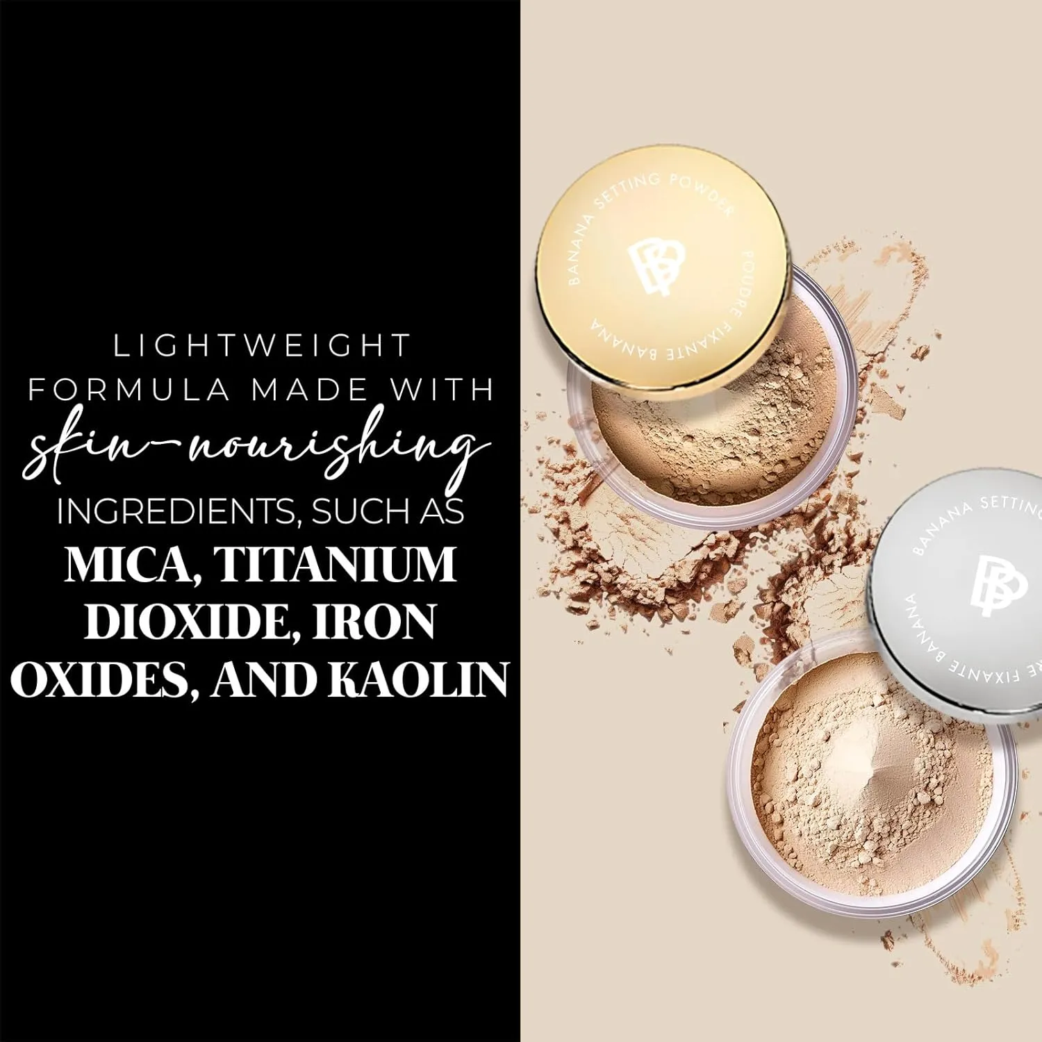 Bellapierre XL Banana Setting Powder | Lightweight Color-Correcting Powder with All Day Makeup Protection | Eliminates Blotchiness and Dark Under-Eye Circles | Talc-Free | Matte Tint - Tan - 1 Oz