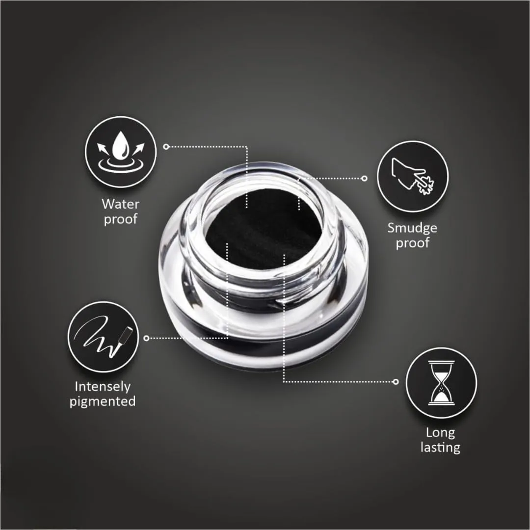 BEMT Gel Eyeliner, Smudge Proof, Water Proof, Long Lasting and Matte Finish Gel Eyeliner (Black and White)