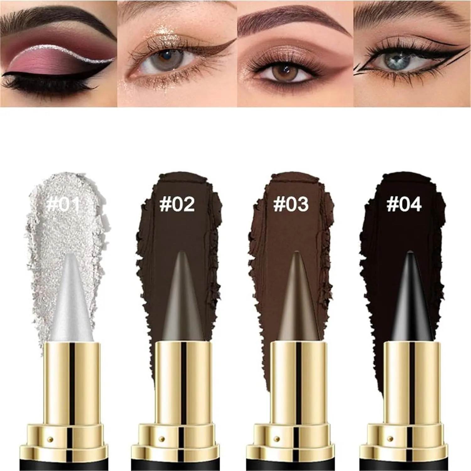 Benighty Eyeliner, Benighty Black Eyeliner, Benighty Eyeliner Pen Gel Waterproof, Benighty Gel Eyeliner, Natural Black Eyeliner Cream Waterproof Smudge Proof-03 04