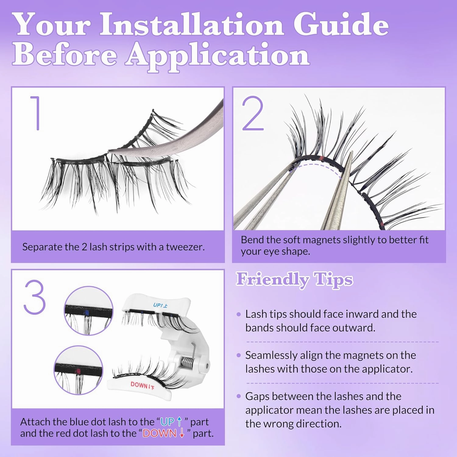 Bepholan Soft Magnetic Lashes with Applicator,No Glue Needed Reusable Soft Magnetic Eyelashes Natural Look Easy to Wear and Remove Waterproof Cruelty-free False Lashes（RC001）