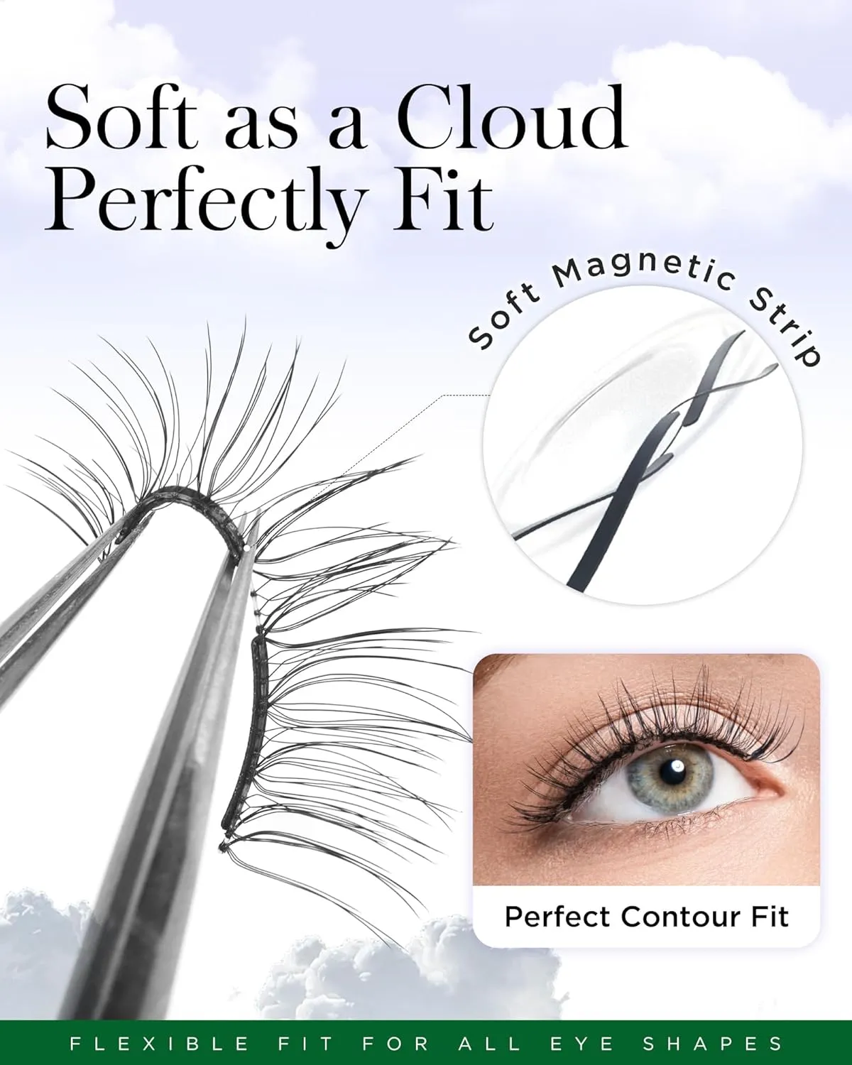 BEYELIAN Magnetic Eyelashes with Applicator Kit, No Glue Needed Reusable Natural Look 3D Lashes, Easy Apply Soft Magnetic Lashes for Eye Makeup (Lightweight & Comfortable)